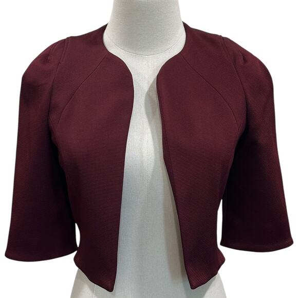 Zac Posen Evening Short Sleeve Tailored Crop Jacket - Picture 2 of 7